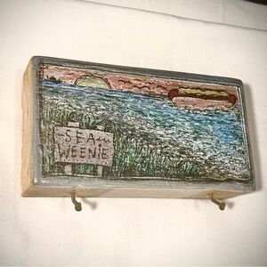 Rustic Coastal Wall Art with Hooks